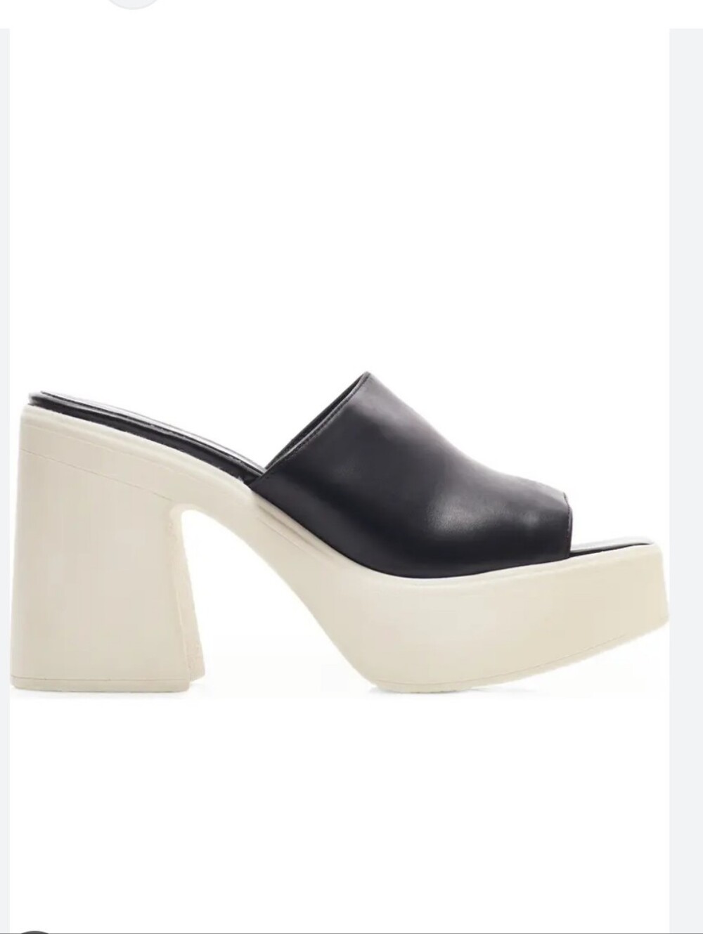 Free People Black and White Platform Slide Mule Size 38 (8)